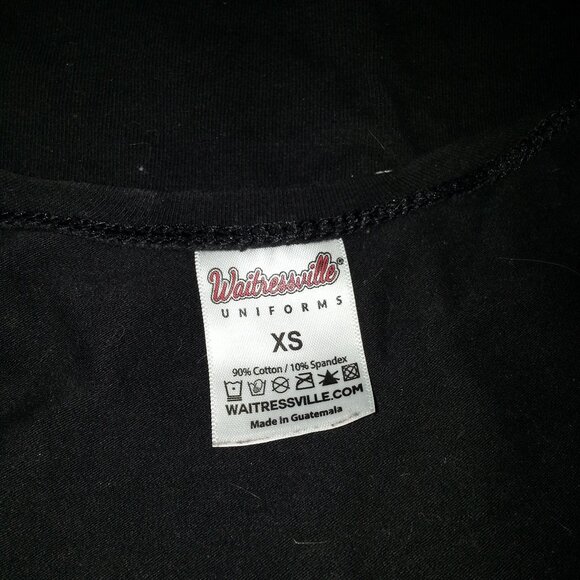 WingHouse Waitress Black Crop Top Uniform TOP - Picture 2 of 3